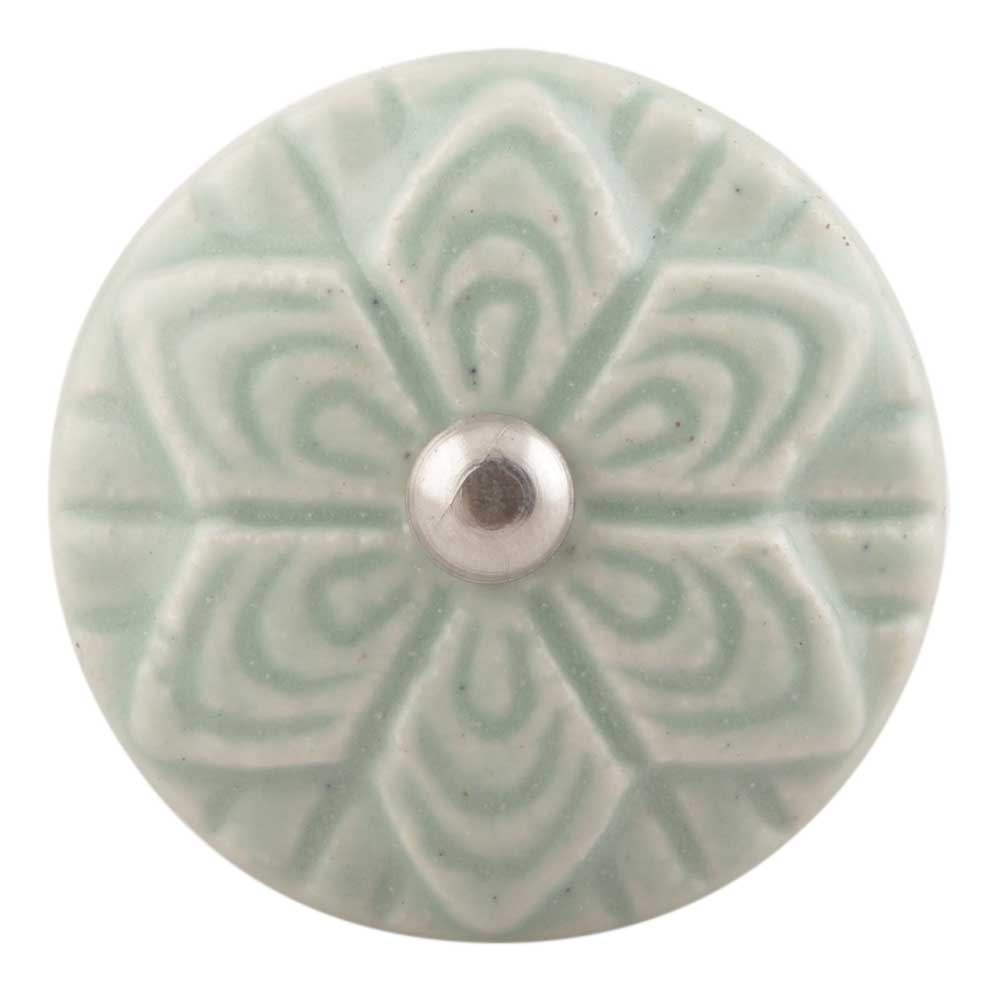 Sage Green Ceramic Flower Knobs Online